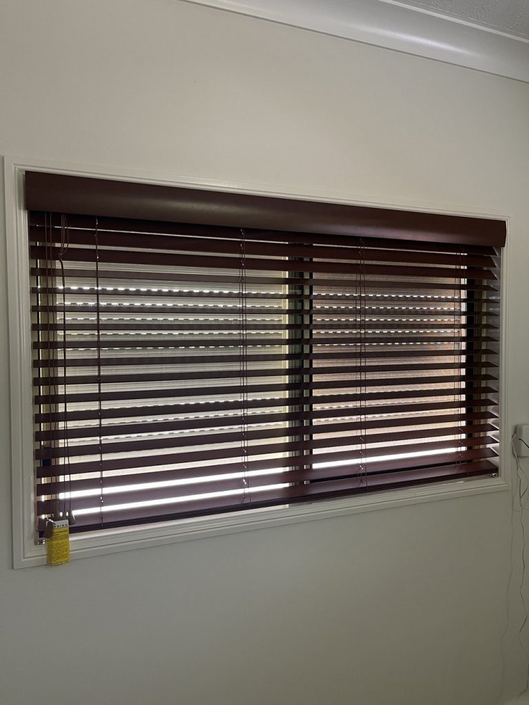 Photo of Blinds For You's Brown Wood Look PVC Shutters